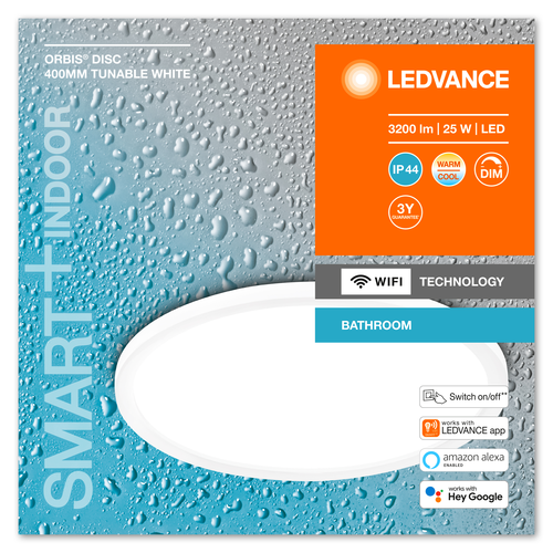 LEDVANCE Wifi SMART+ ORBIS DISC LED Bad Deckenleuchte 40cm Tunable Weiß 25W / 3000-6500K-Deckenleuchten-LEDVANCE Shop