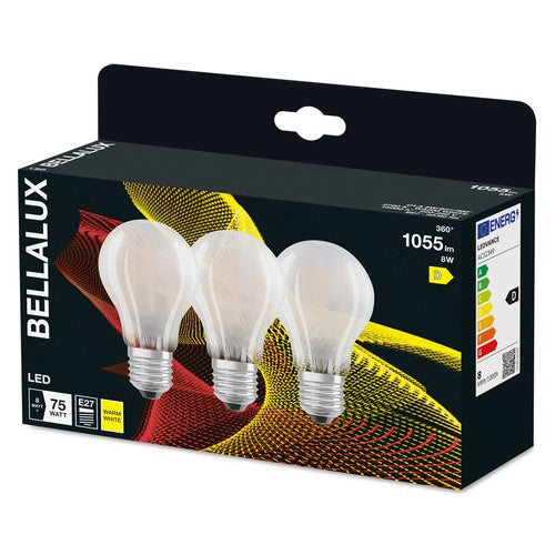 BELLALUX LED Lampe für E27-Sockel, mattes Glas ,Warmweiß (2700K), 1055 Lumen, Ersatz für herkömmliche 75W-Leuchtmittel, nicht dimmbar, 3-er Pack-Leuchtmittel-LEDVANCE Shop