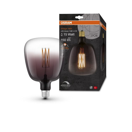 OSRAM Vintage 1906 LED-Lampe, Smoke-Tönung, 4,5W, 150lm , Warmweiß , E27-Leuchtmittel-LEDVANCE Shop