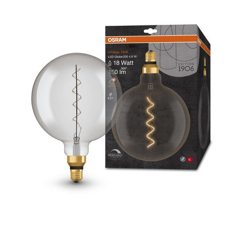 OSRAM Vintage 1906 LED-Lampe, Smoke-Tönung, 4,8W, 150lm , Warmweiß , E27-Leuchtmittel-LEDVANCE Shop