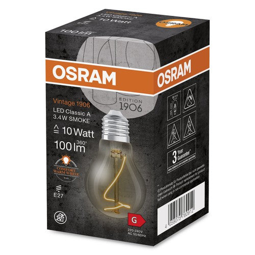 OSRAM Vintage 1906 LED-Lampe Classic A, Smoke-Tönung, 3,4W, 100lm-Leuchtmittel-LEDVANCE Shop