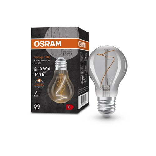 OSRAM Vintage 1906 LED-Lampe Classic A, Smoke-Tönung, 3,4W, 100lm-Leuchtmittel-LEDVANCE Shop