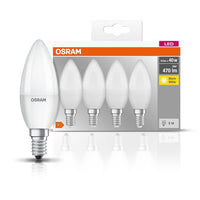 OSRAM LED Base LED Lampe Kerzenform matt (ex 40W) 5,5W / 2700K Warmweiß E14 4er Pack-Leuchtmittel-LEDVANCE Shop