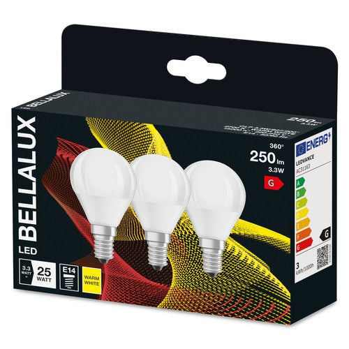 BELLALUX LED-Lampe, Sockel E14, Warmweiß (2700K), Matt, Tropfenform, Ersatz für herkömmliche 25W-Glühbirne, Doppel-Pack-Leuchtmittel-LEDVANCE Shop