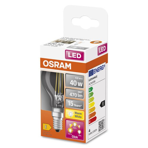 OSRAM Classic P LED Lampe three step dimmbar (ex 40W) 4W / 2700K Warmweiß E14-Leuchtmittel-LEDVANCE Shop