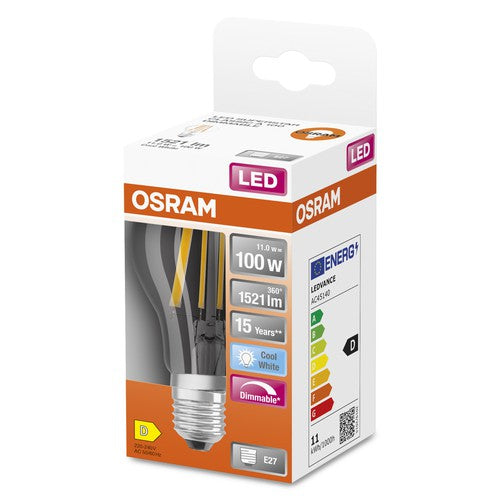OSRAM Retrofit Classic A LED Lampe dimmbar (ex 100W) 12W / 4000K Kaltweiß E27-Leuchtmittel-LEDVANCE Shop
